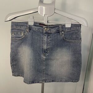Aeropostale Denim Mini Skirt Womens 5/6 Blue Excellent Faded Stretch Y2K Style